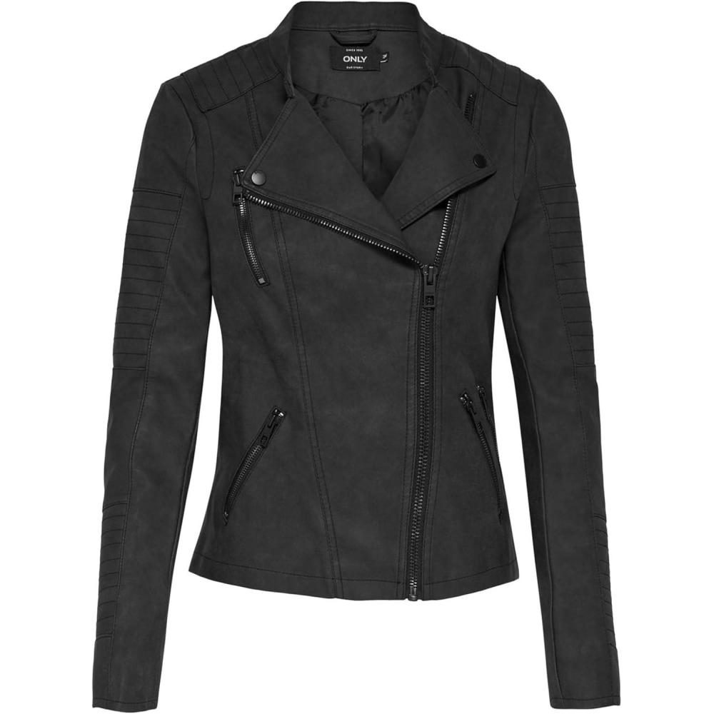 imageONLY Veste de Motard en SimiliCuir Motard Veste SimiliBlack 1