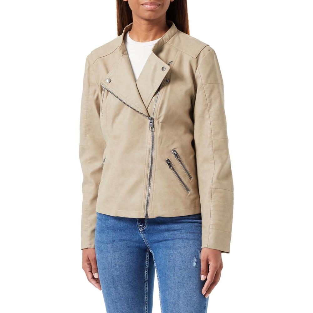 imageONLY Veste de Motard en SimiliCuir Motard Veste SimiliWeathered Teak