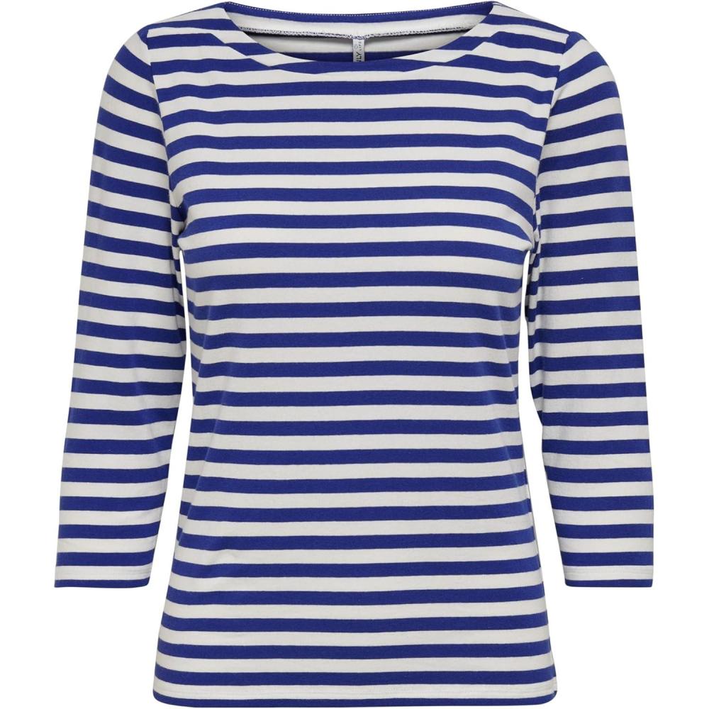 imageOnly Onlkatie Spring Parka Jacket OTW Parka FemmeMazarine BlueStripes Cloud Dancer