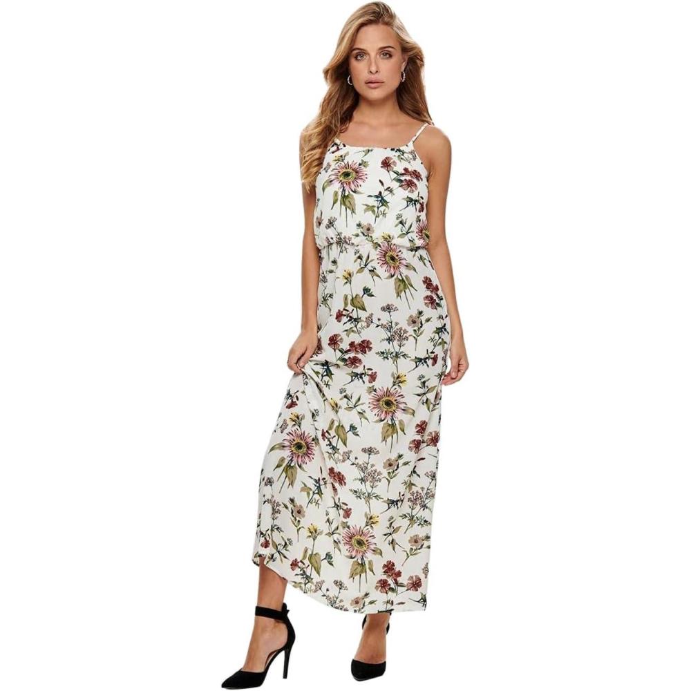 imageONLY Robe Winner Black Graphic CircleMulticolore Cloud Dancer Aop Botanical