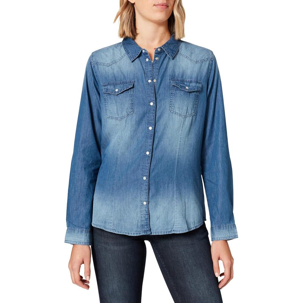imageONLY 15109179 Chemisier Taille Normale Manches Longues Femme