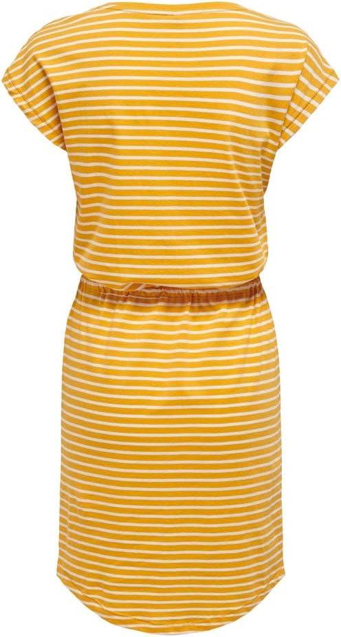 image:imageONLY ONLMAY SS Noos Robe Femme Robe miLongue MarineMango MojitoStripesthin Stripe Cloud Dancer