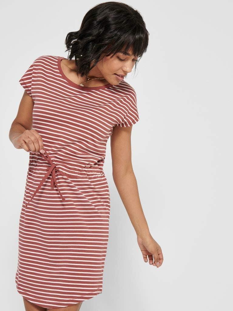 image:imageONLY ONLMAY SS Noos Robe Femme Robe miLongue MarineRouge Apple Butter