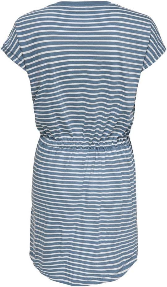 image:imageONLY ONLMAY SS Noos Robe Femme Robe miLongue MarineStripesthin Stripe Cloud Dancer Blue Mirage