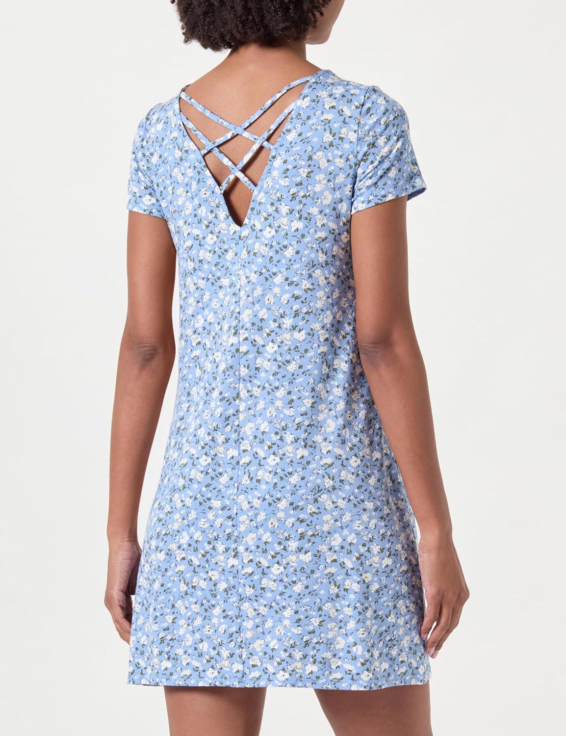 image:imageOnly Onlbera Back Lace Up Robe SS JRS Noos Robe Femme Lot de 1Bleu