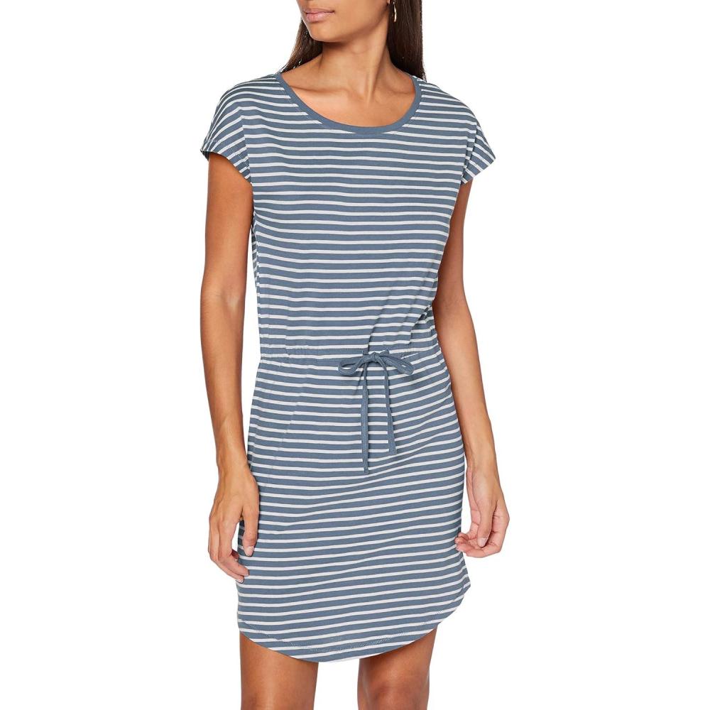 image:imageONLY ONLMAY SS Noos Robe Femme Robe miLongue MarineStripesthin Stripe Cloud Dancer Blue Mirage