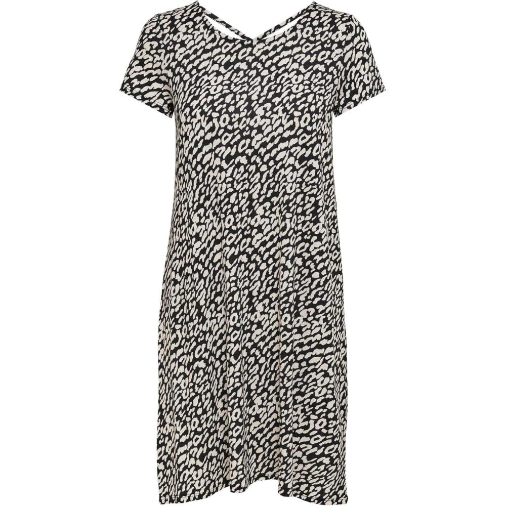 image:imageOnly Onlbera Back Lace Up Robe SS JRS Noos Robe Femme Lot de 1Noir Oop Eggnog Leo