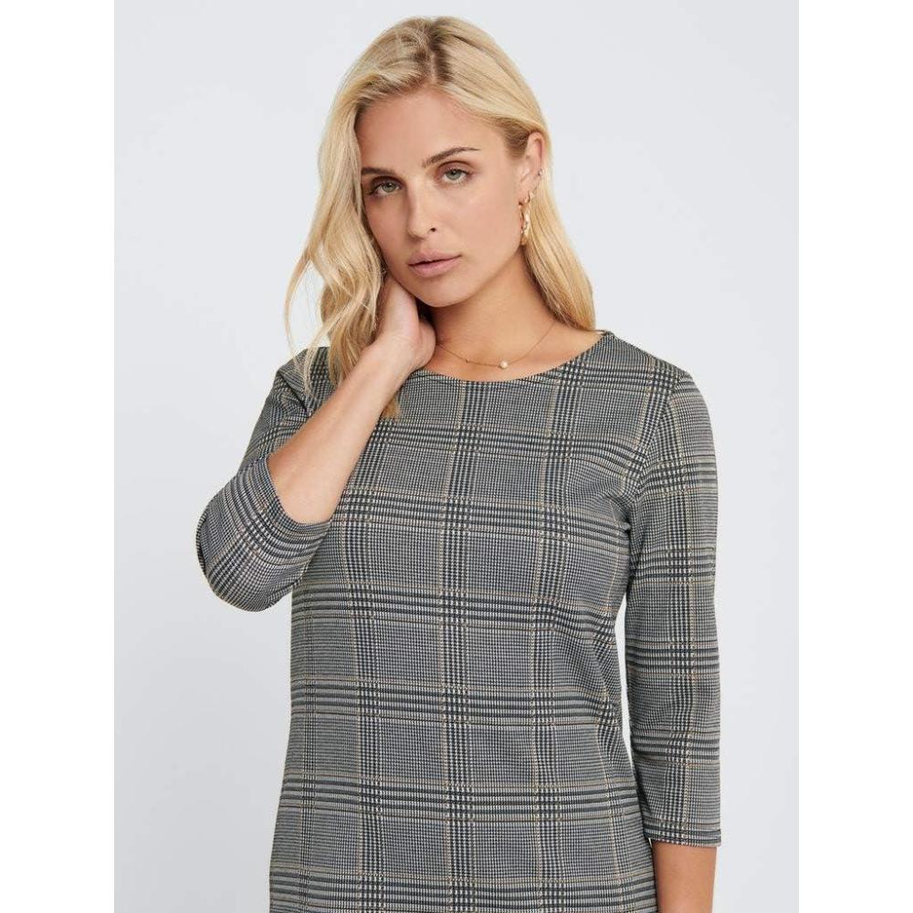image:imageOnly Robe Courte ONLBRILLIANT pour FemmeMulticolore Black Checks Cloud Dancer