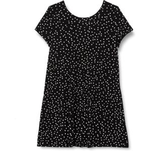 Only Onlbera Back Lace Up Robe S/S JRS Noos Robe Femme (Lot de 1)(Black/Aop:triangle Square)