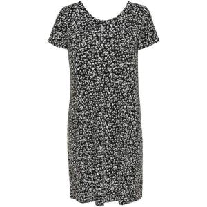 Only Onlbera Back Lace Up Robe S/S JRS Noos Robe Femme (Lot de 1)(Black/Aop:white Flowers)